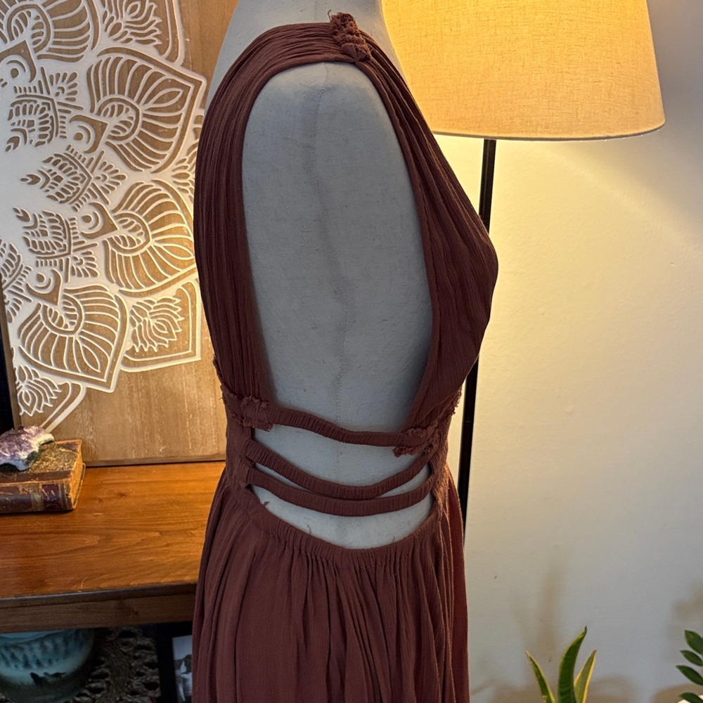 FREE PEOPLE Feel the Flava Fit and Flare Mini Dress Size Small Sunset Pink - Picture 7 of 14